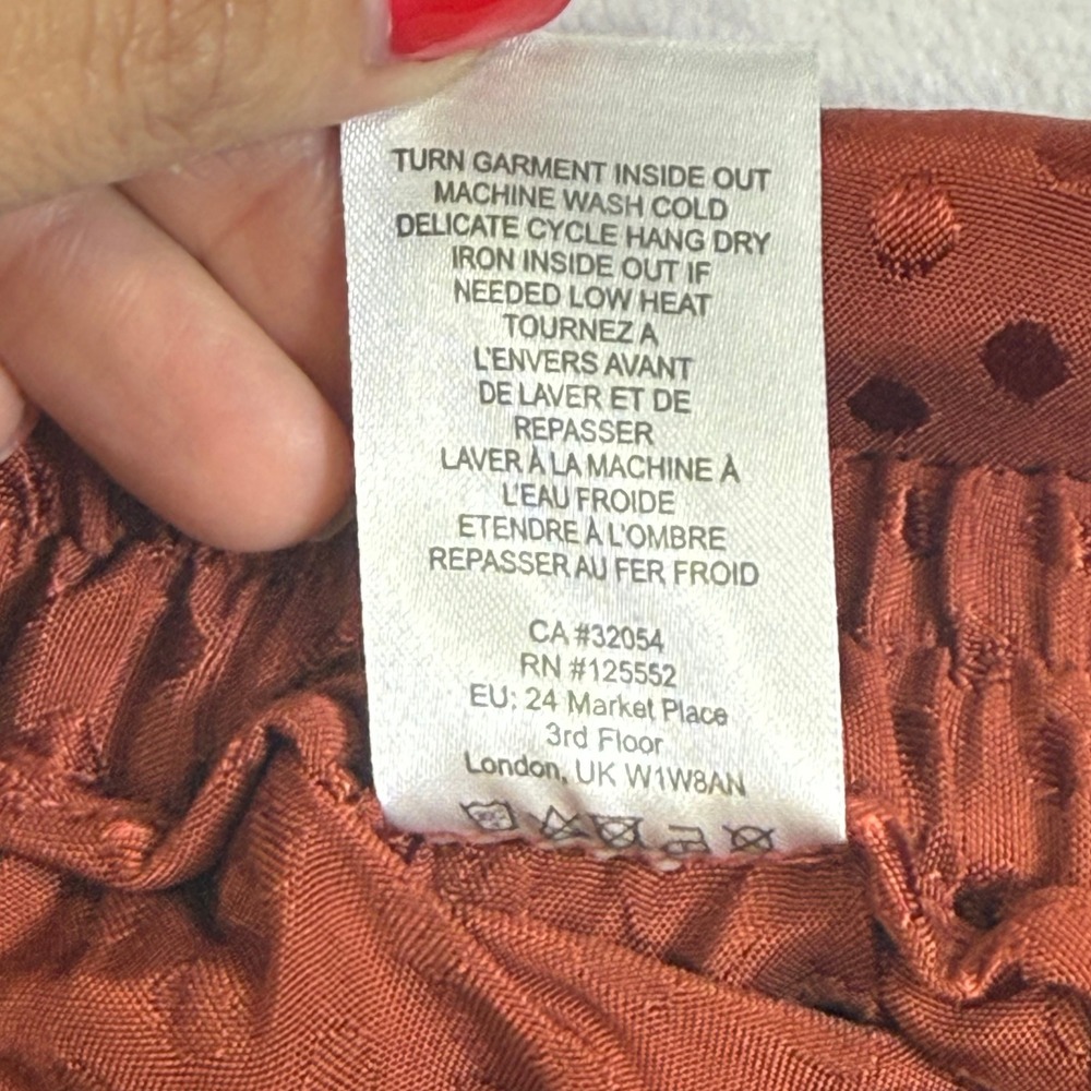 Dolan for Anthropologie Holiday  Pants Women M Rust Orange Wide Leg - Picture 6 of 6